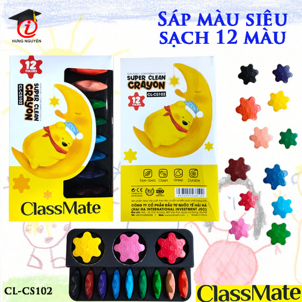 Sáp siêu sạch 12 màu  (CL-CS102) (ClassMate)